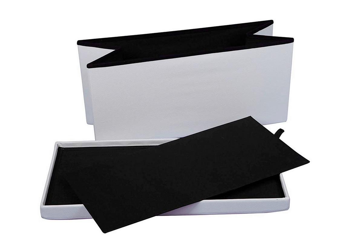 Sitzbox in Weiß, Kunststoff faltbar mit Stauraum - Weiß, Basics, Kunststoff (76/38/38cm) - Echtwerk