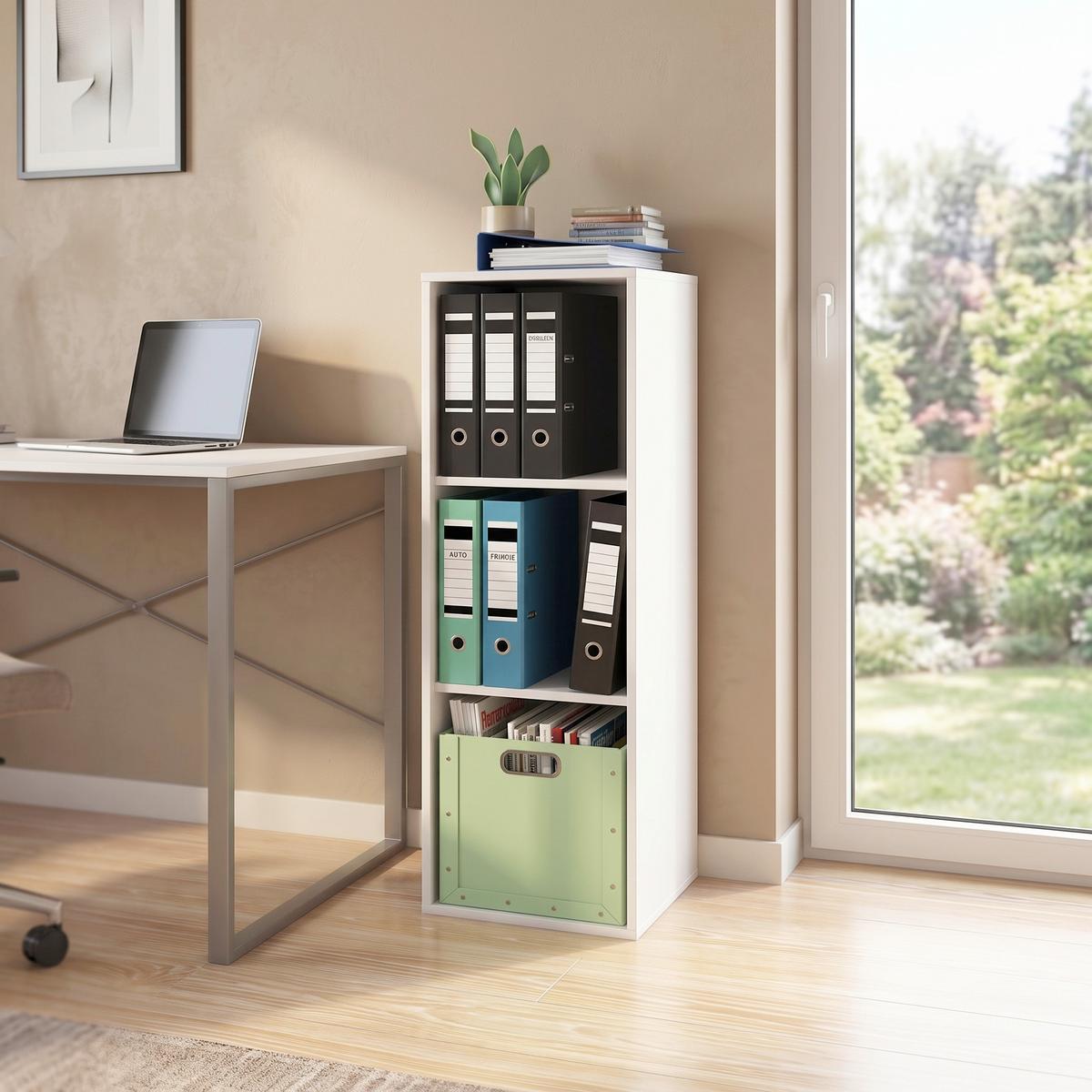 Aktenschrank Lona Weiß, 3-fach - Weiß, MODERN, Holzwerkstoff (35/110/37cm) - P & B