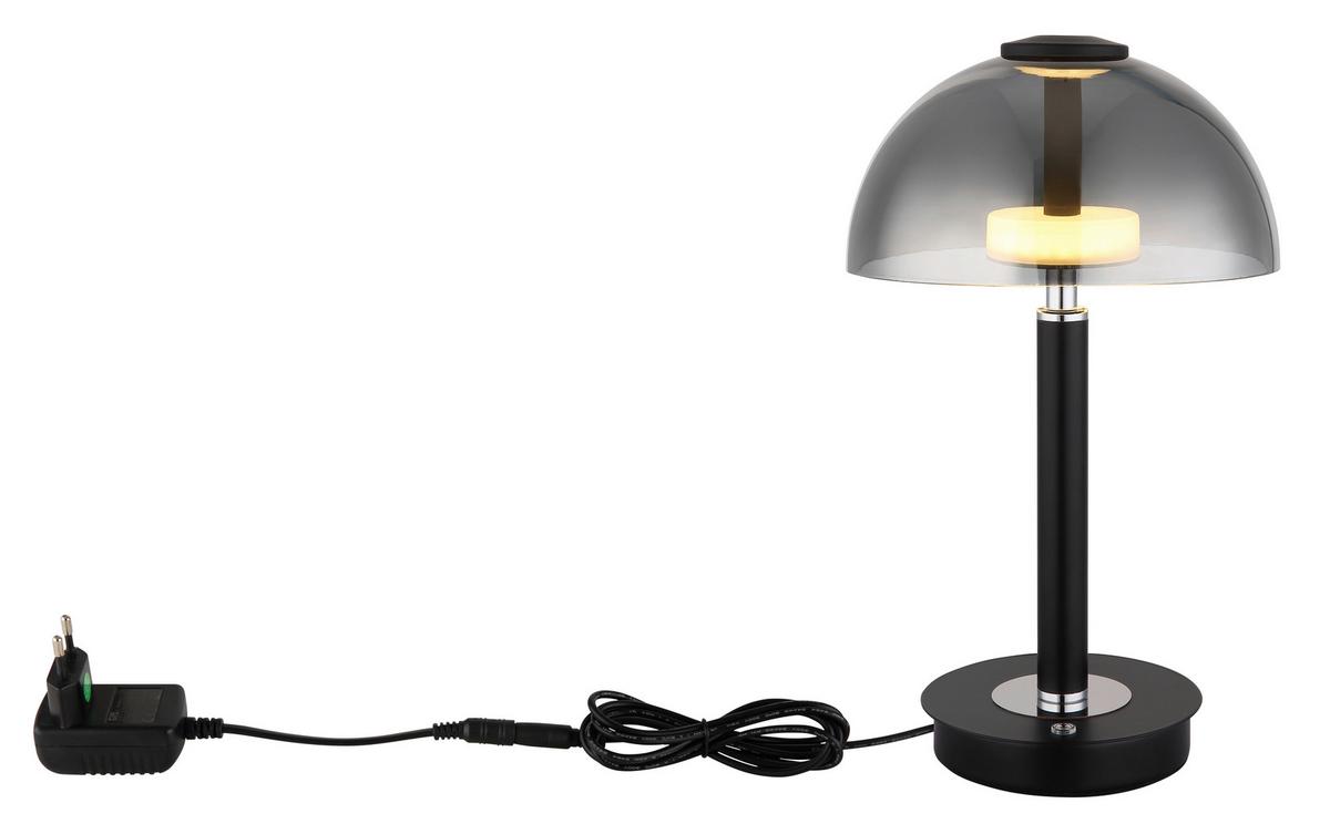 Led Stolna Svjetiljka Uldin - boje kroma/crna, Basics, staklo/metal (18/31,5cm) - Globo