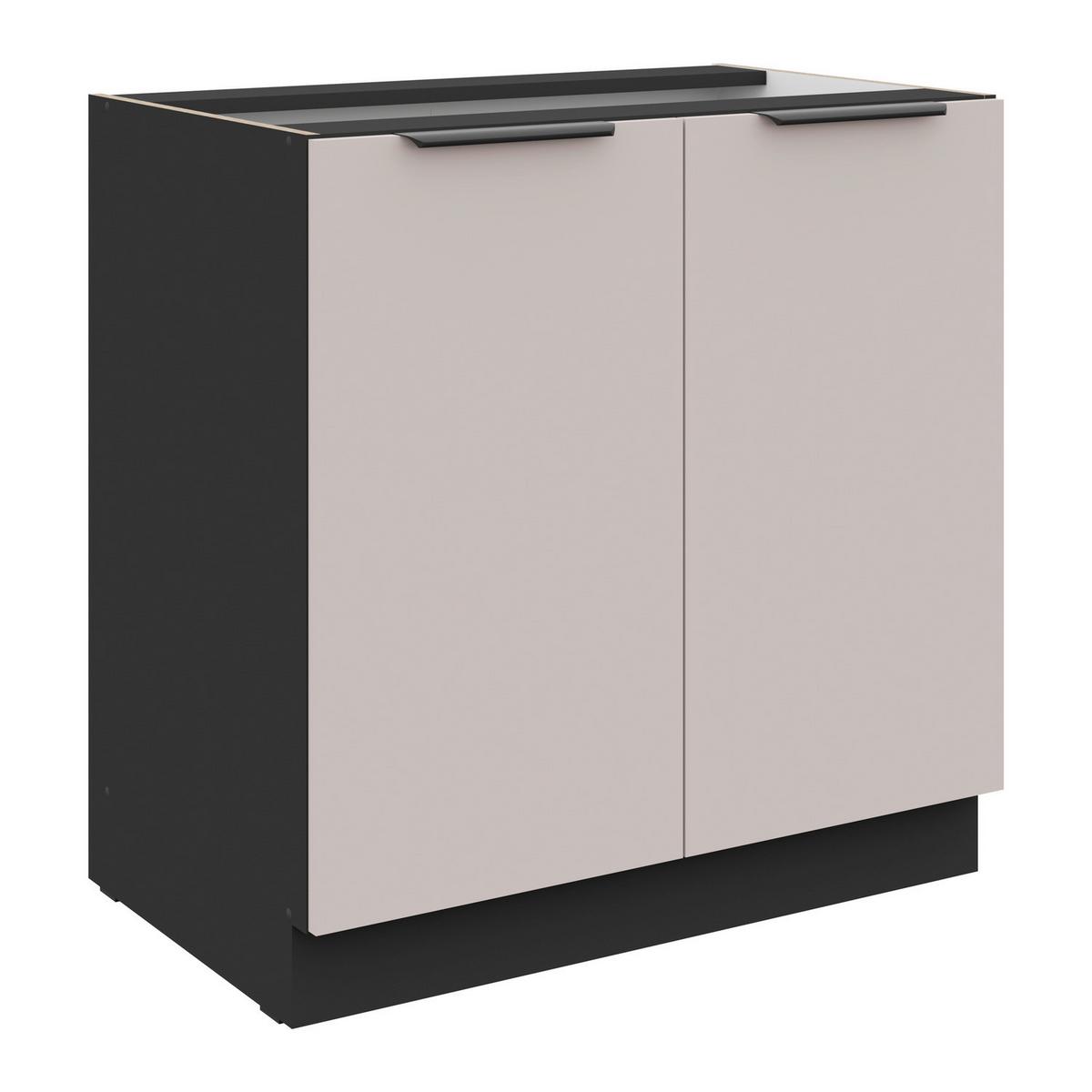 Corp inferior de bucatarie ARONA - bej/negru, Modern, material pe bază de lemn (80/82/52cm)