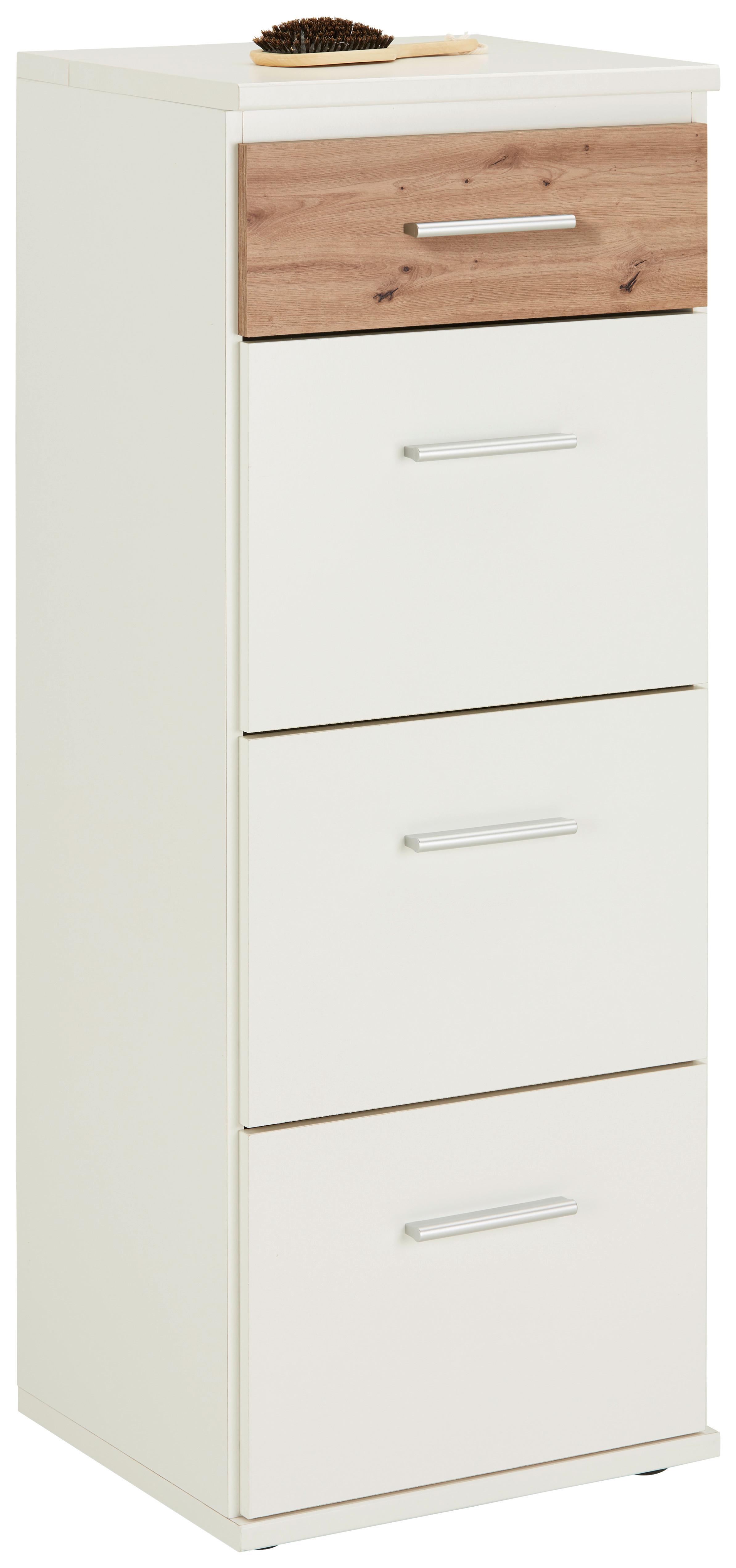 COMODA YOUNG - alb/stejar Artisan, Konventionell, material pe bază de lemn (46/121/40cm) - Modern Living