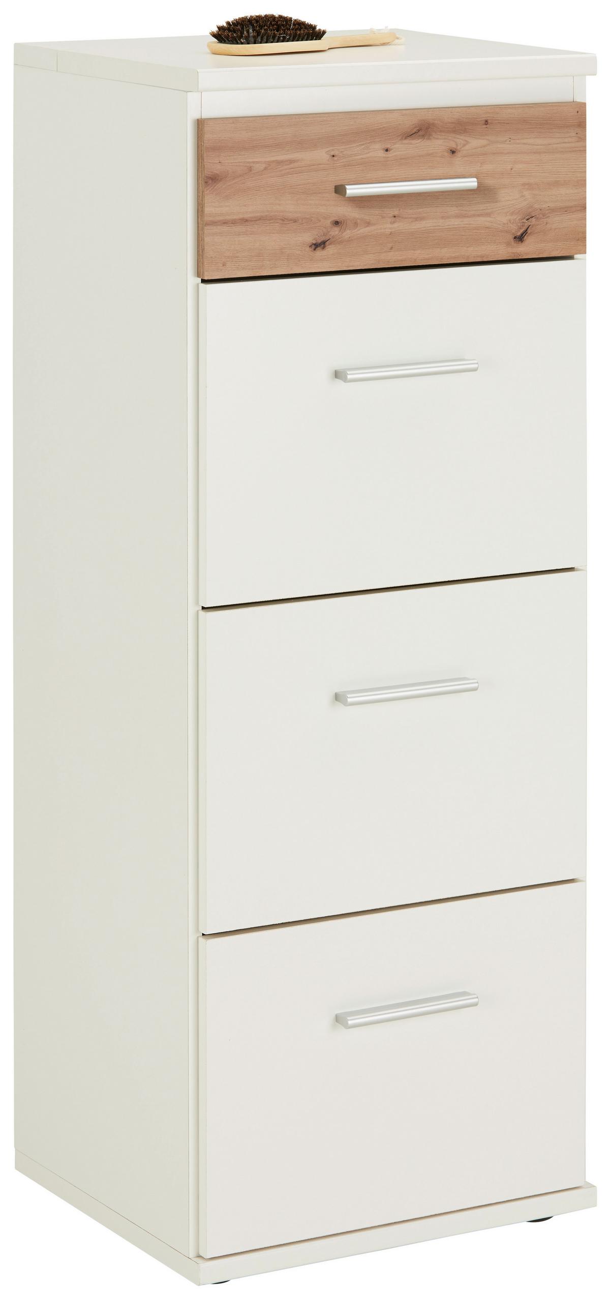 COMODA YOUNG - alb/stejar Artisan, Konventionell, material pe bază de lemn (46/121/40cm) - Modern Living