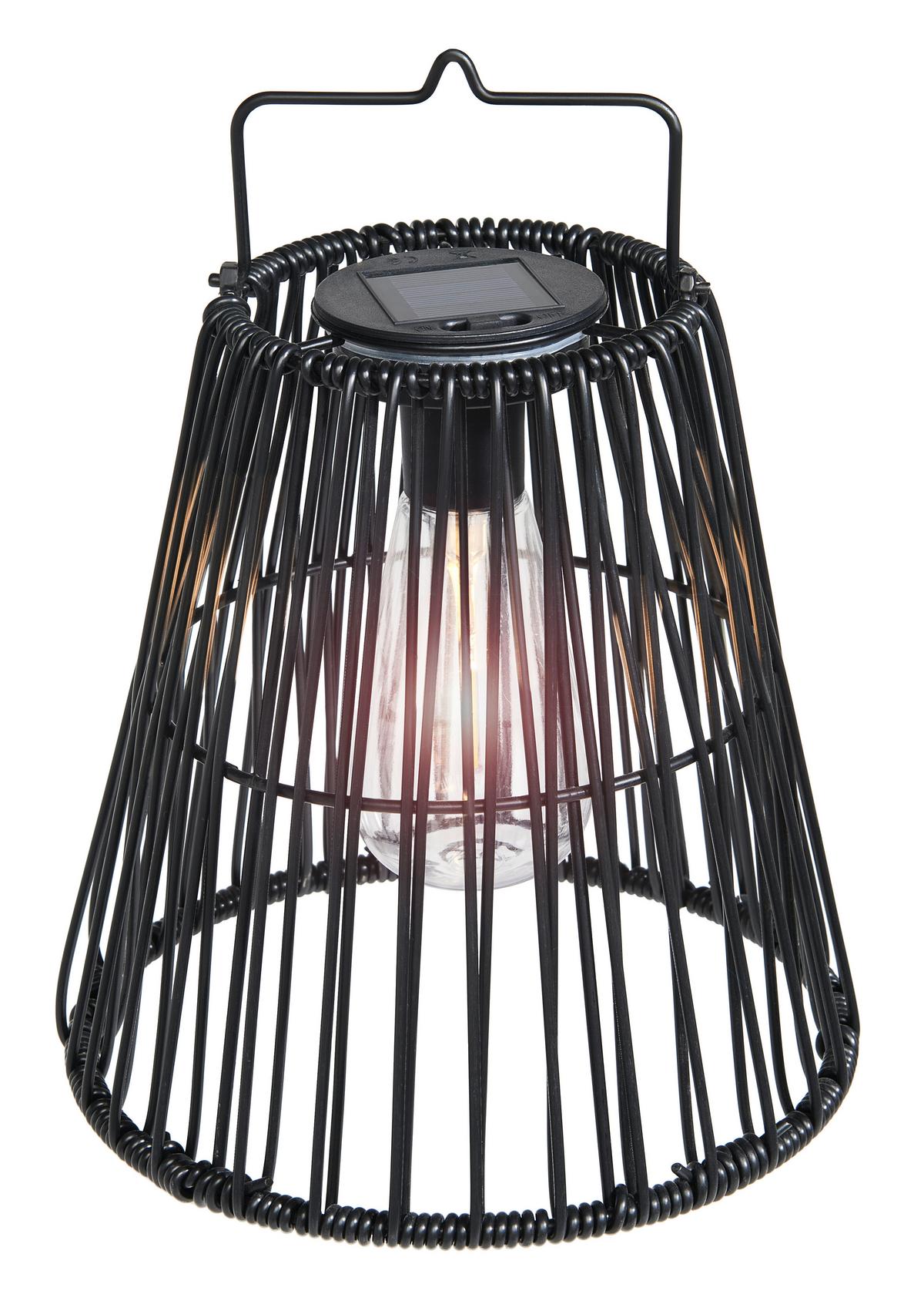 Solarleuchte Bennett max. 0,02 Watt - Schwarz, Modern, Kunststoff/Metall (20,5/21-27cm) - Modern Living