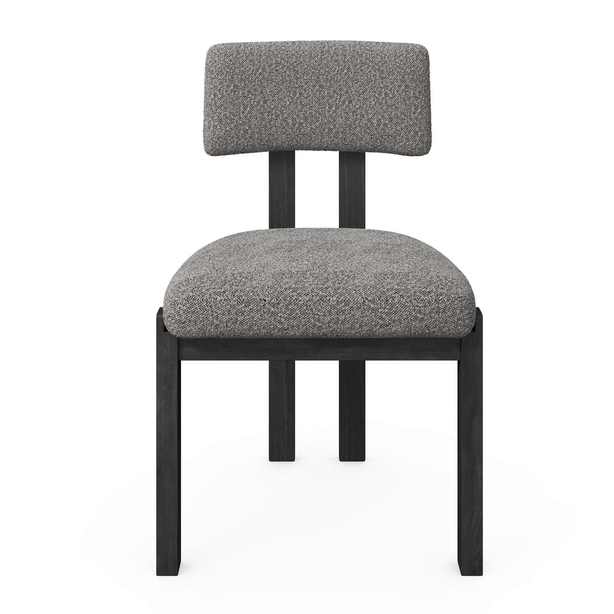 Stuhl Jonna Hellgrau Bouclé Gepolstert - Hellgrau/Naturfarben, MODERN, Holz/Textil (51/82/53cm) - Bessagi Home