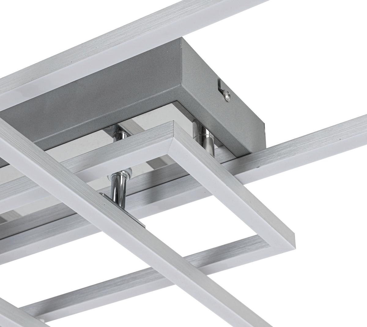 LAMPA SUFITOWA LED MANSFIELD *SBN* - kolor srebrny/kolor aluminiowy, Basics, tworzywo sztuczne/metal (82,5/55/8cm) - Novel