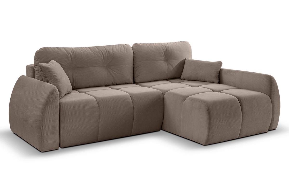 Ecksofa Sancho Long Beigebraun - Beigebraun/Schwarz, Basics, Holz/Kunststoff (255/155cm) - MID.YOU