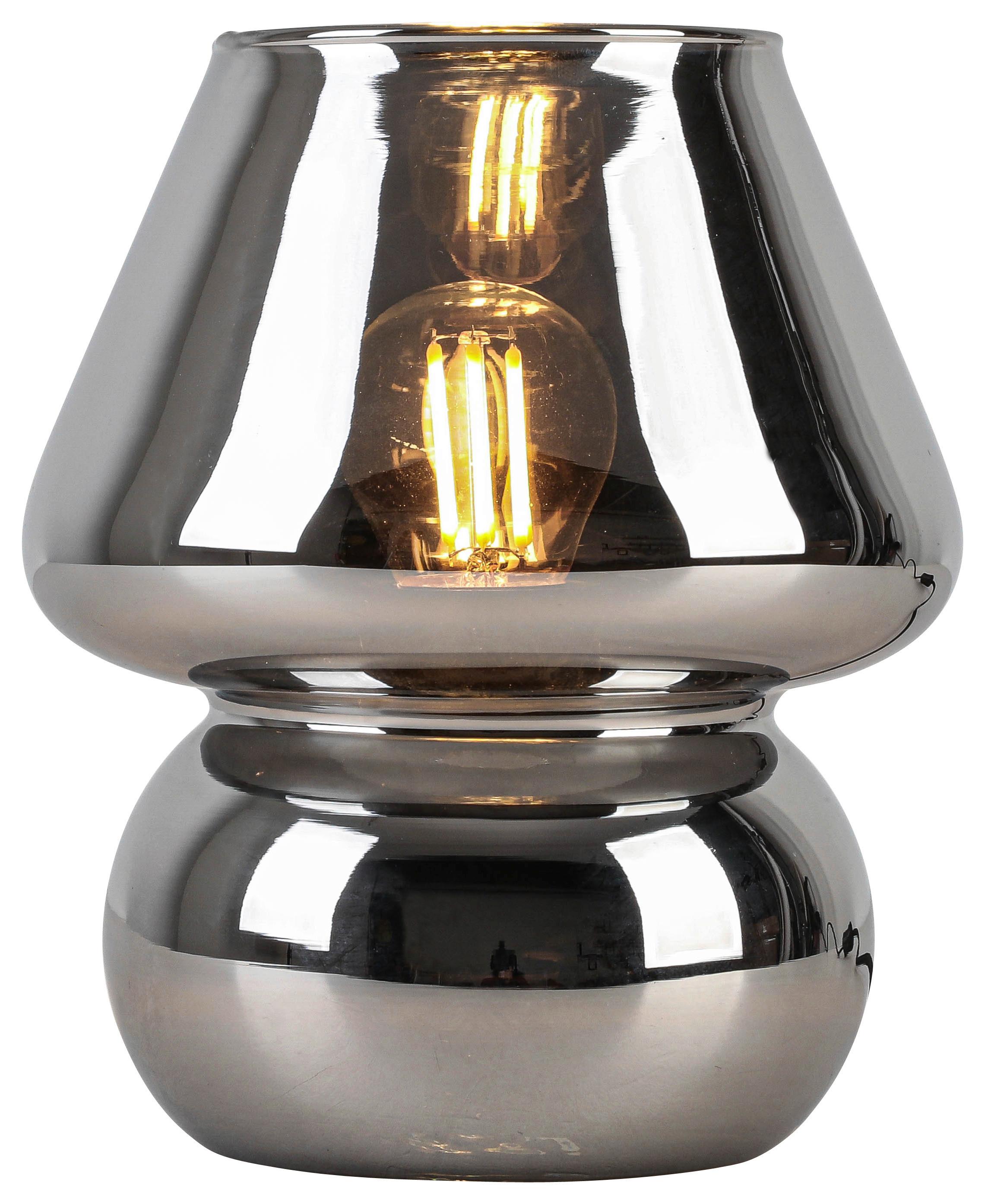 Tischleuchte Schöni max. 40 Watt - Chromfarben/Schwarz, MODERN, Glas/Kunststoff (15/18cm) - Modern Living