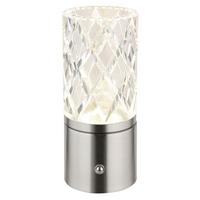 Stolna Punjiva Svjetiljka Lunki - boje nikla/prozirno, Konvencionalno, metal/plastika (8/19cm) - Globo