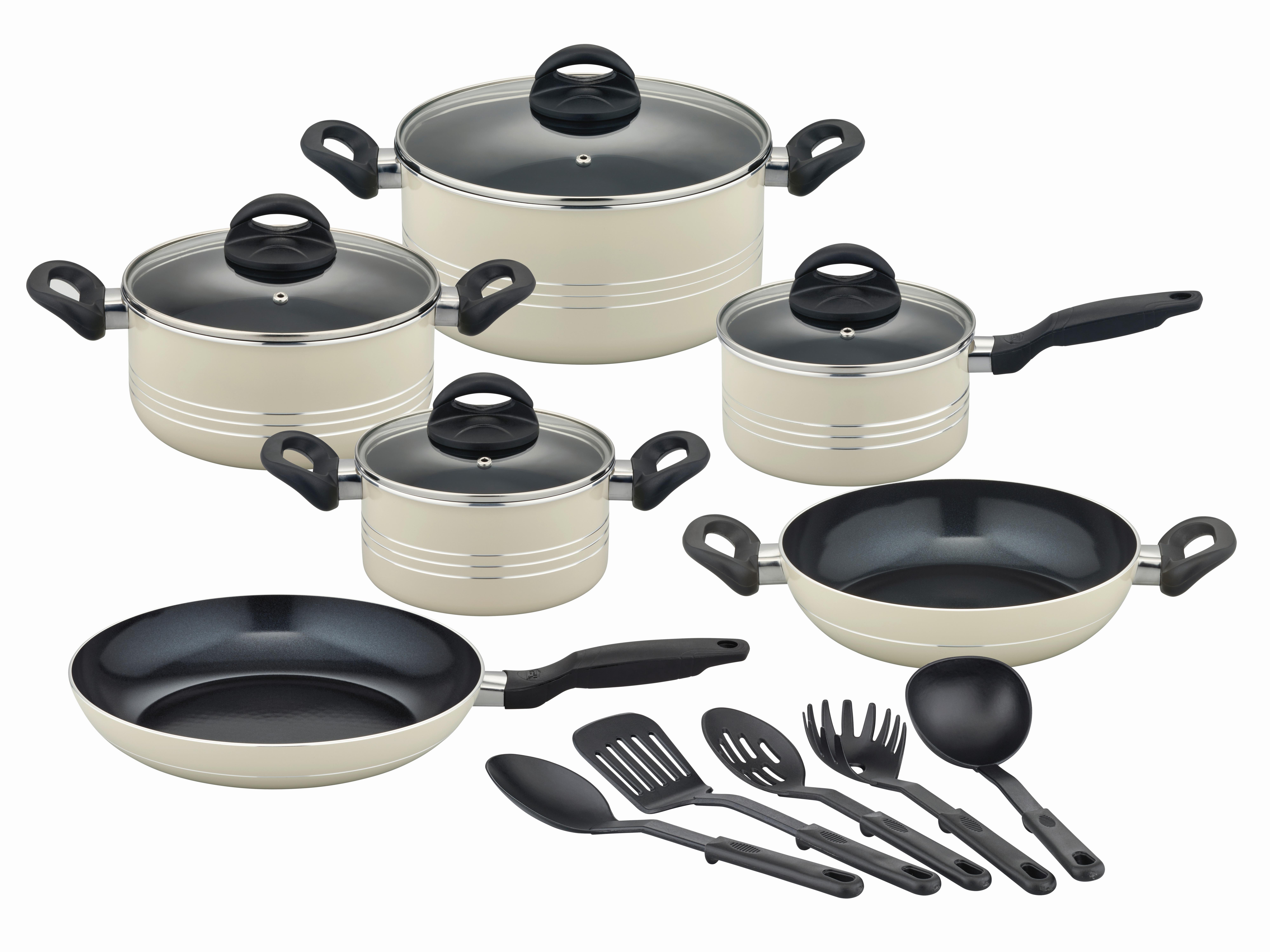 Set Posod S Kuhinjskimi Pripomočki Milano Beige - bež, Basics, kovina - GSW