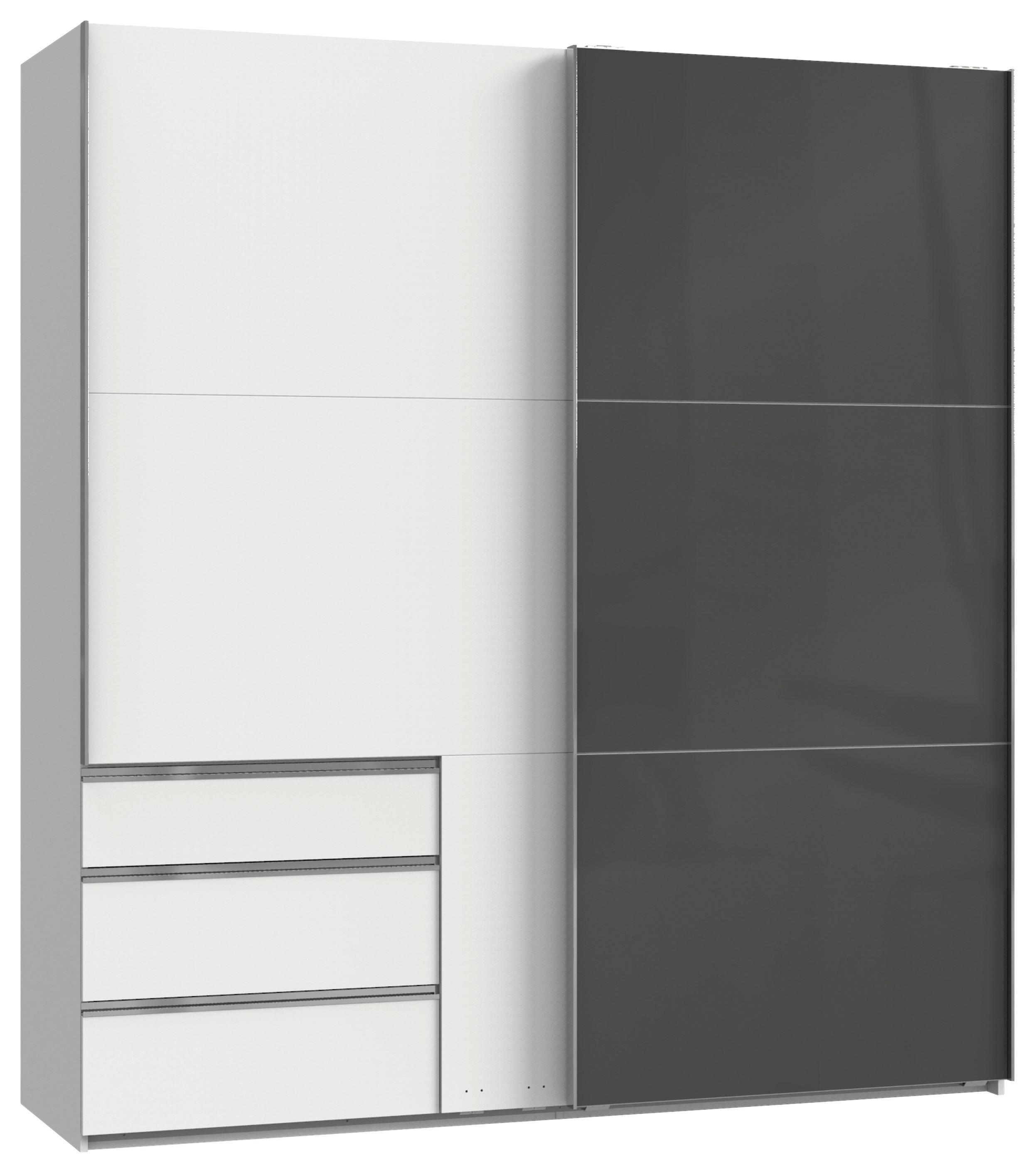 Ormar S Kliznim Vratima Level 36c - bijela/siva, Moderno, drvni materijal (200/216/65cm) - Modern Living