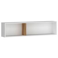 Stenski Regal Ricko, Bela, Barva Hrasta - barve hrasta/bela, Trend, leseni material (120/29,2/22cm)