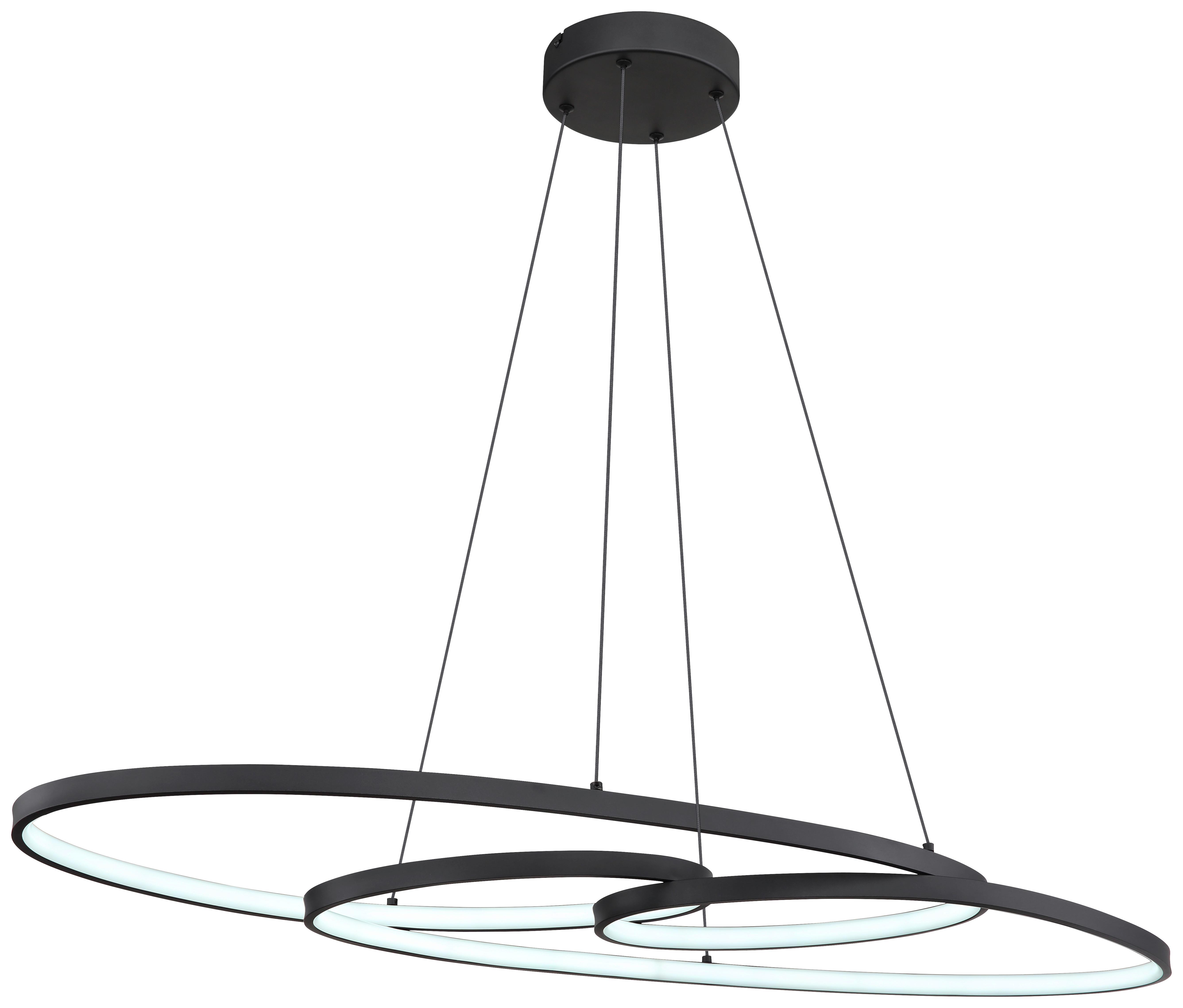 LED-HÄNGLAMPA ITI - opal/svart, Modern, metall/plast (20/36/100cm) - Mömax