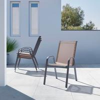 Stapelsessel Stitch in Anthrazit/Naturfarben - Anthrazit/Naturfarben, Modern, Textil/Metall (54/92/73cm) - Modern Living