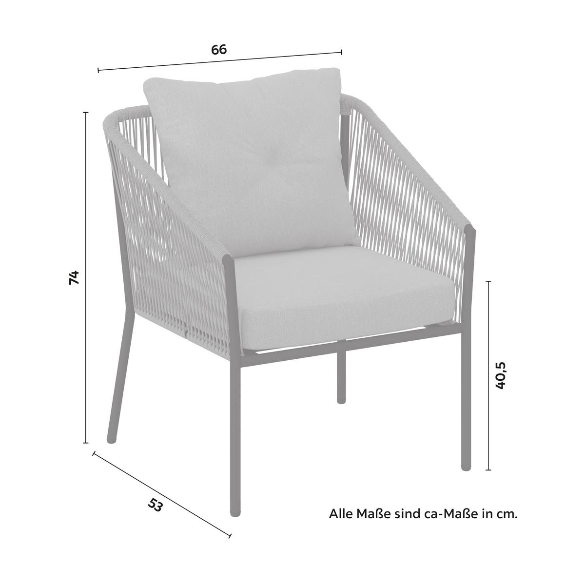 Set grădină Reini - gri deschis/bej, Modern, metal/textil (120/74/68cm) - Mömax