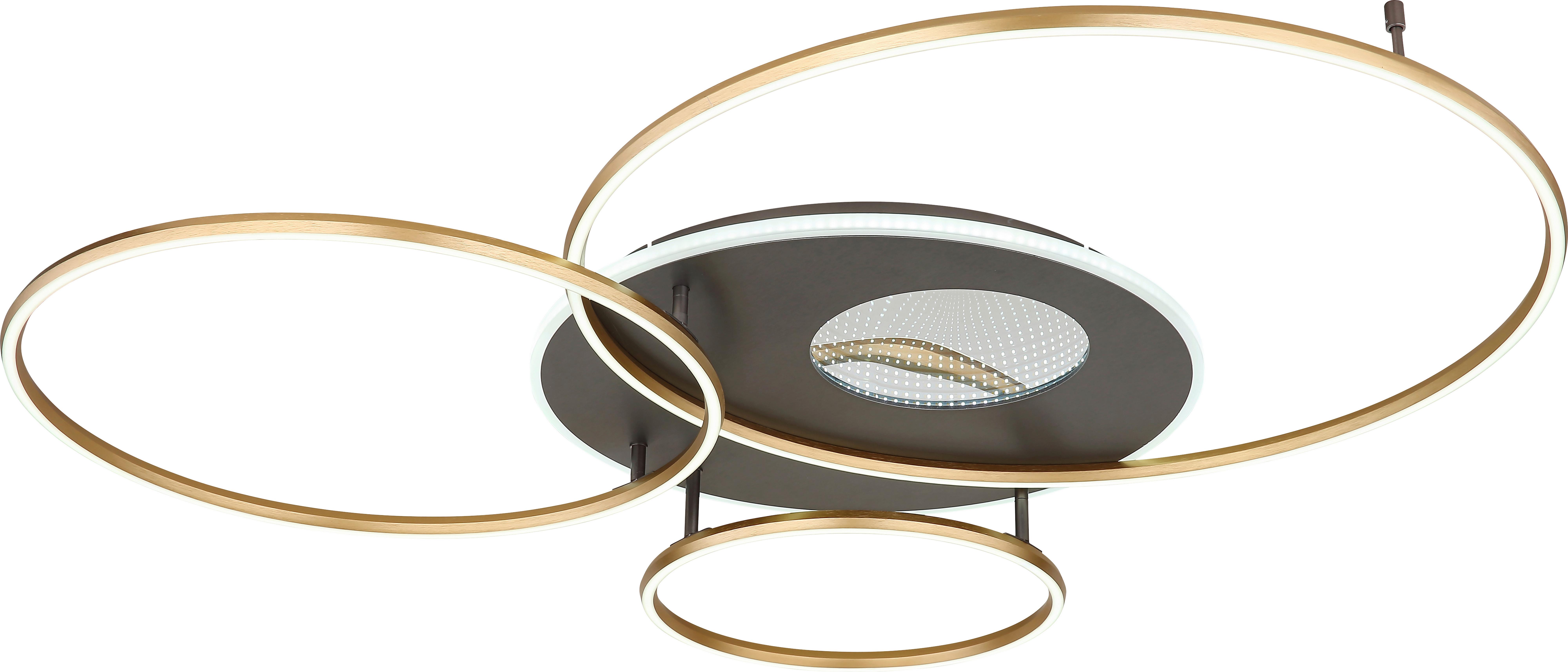 LED-TAKLAMPA BEFER - opal/antracit, Modern, metall/plast (126,4/105,3/13cm) - Mömax