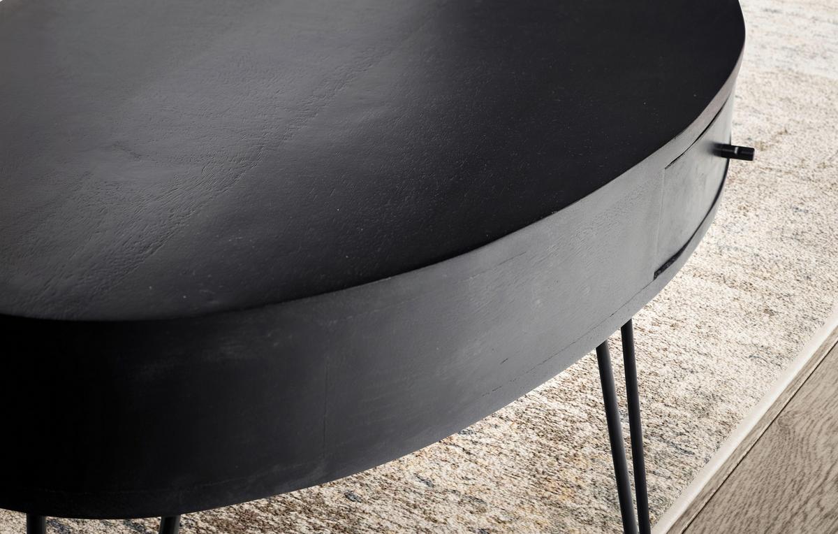 COUCHTISCH WL6.837 - Schwarz, Design, Holz/Metall (100/50/40cm) - MID.YOU