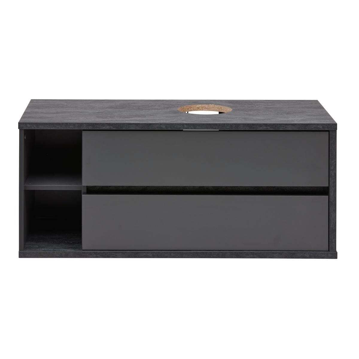 Waschtischunterschrank Camillo Anthrazit /Schwarz - Anthrazit/Schwarz, MODERN, Holzwerkstoff (110/48/46cm) - Mömax