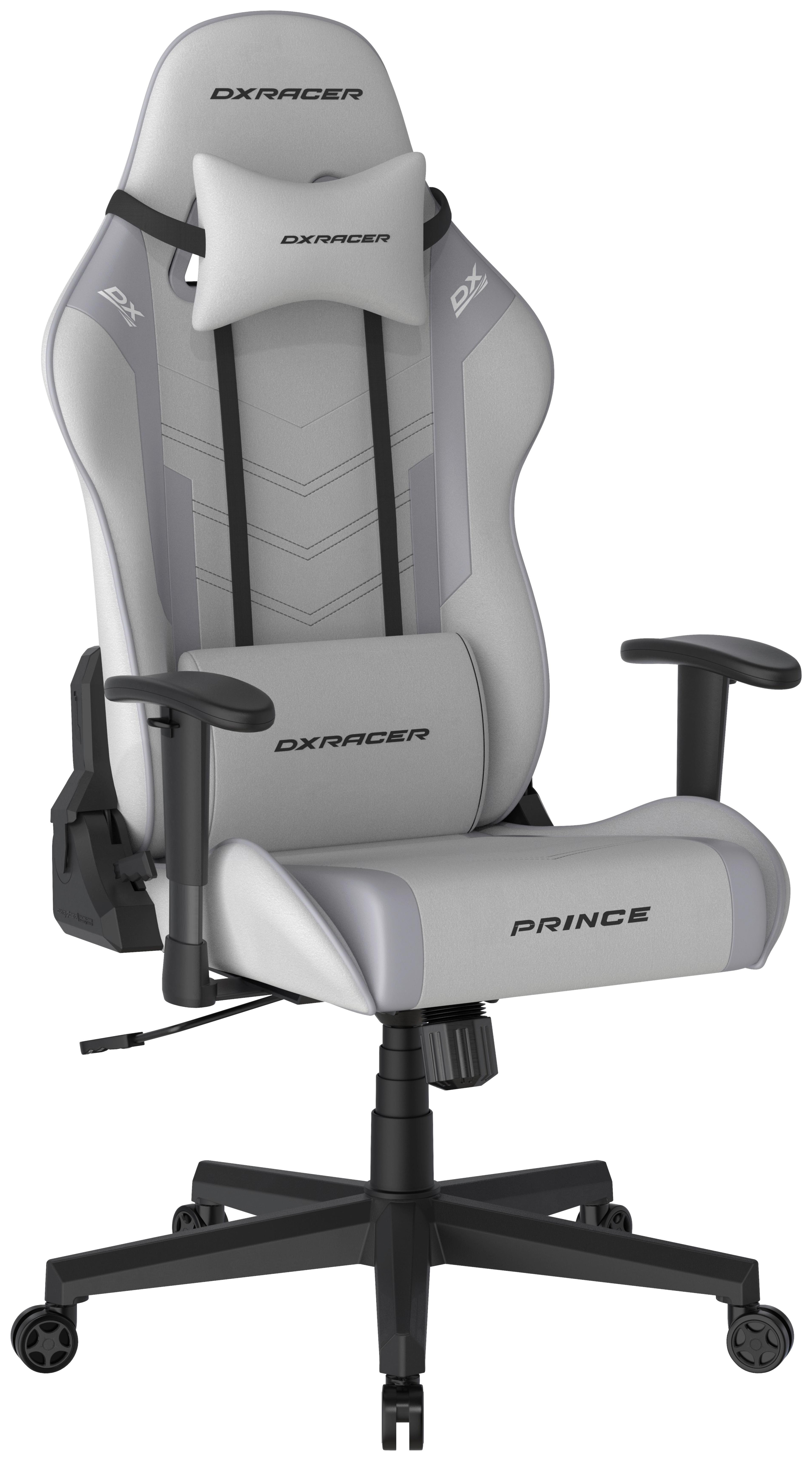 GAMINGSTOEL PRINCE - Wit/Grijs, Modern, Kunststof/Textiel (67/126/67cm) - Dxracer
