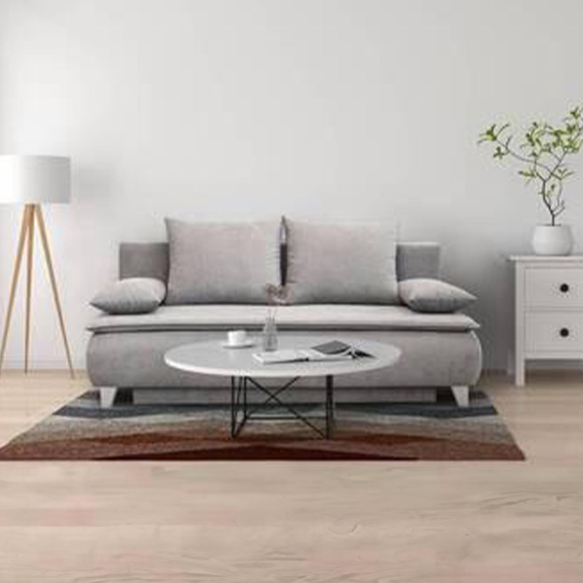 Canapea extensibilă MONA - gri deschis, Modern, textil (208/100/106cm) - Modern Living