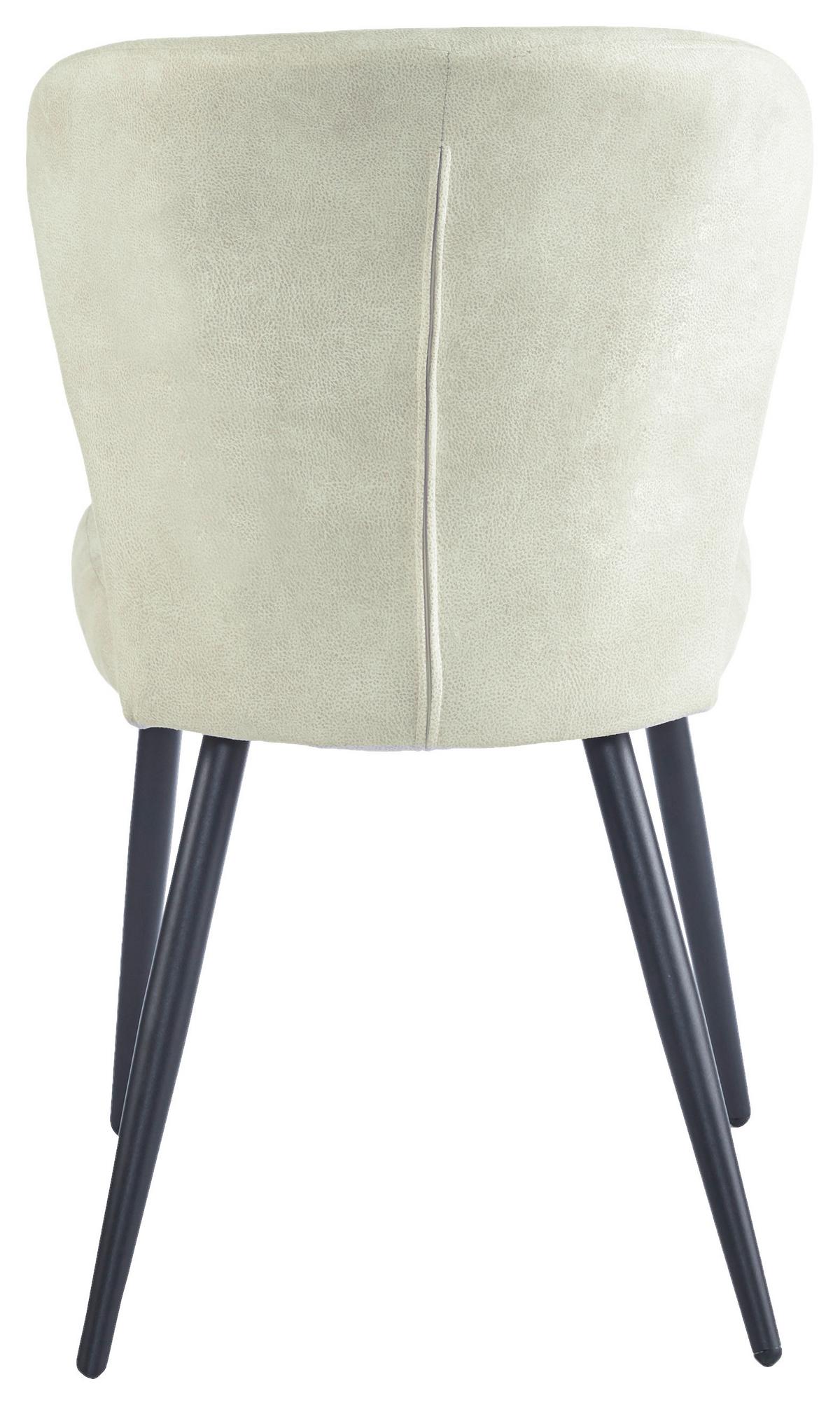 Stuhl Lynn in Beige - Beige/Schwarz, Modern, Textil/Metall (51/86/65cm) - Mömax