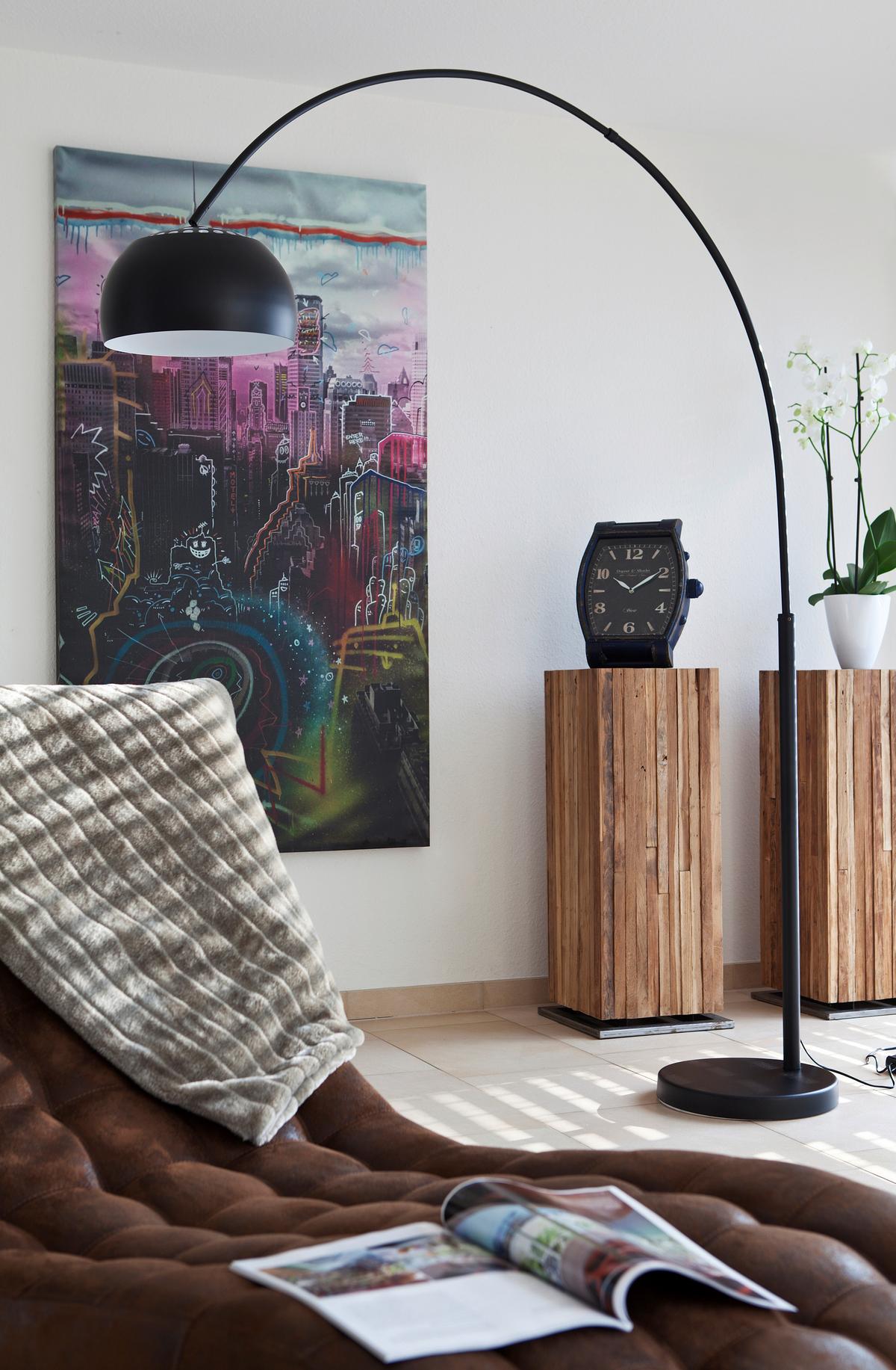 Svetilka V Obliki Loka Bogen - črna, Design, kamen/kovina (165/195/33cm) - P & B