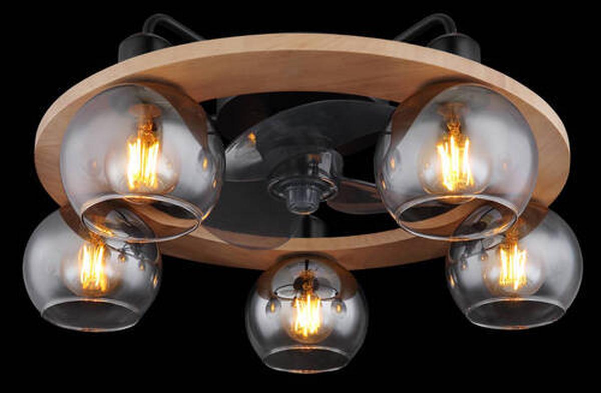 Stropni Ventilator 03639 - siva/črna, Design, kovina/umetna masa (55/21,5cm) - Globo