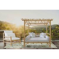 Loungebett Naturfarben - Weiß/Naturfarben, Natur, Holz/Textil (200/200/180cm) - Gardenson