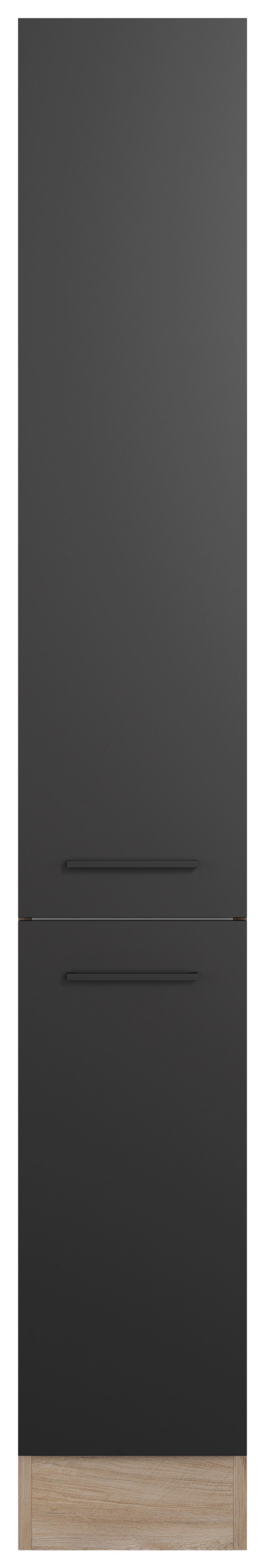 Izvlečna Omara Capri, Črna, Hrast - črna/barve hrasta, Konvencionalno, kovina/leseni material (30/200/57cm) - FlexWell