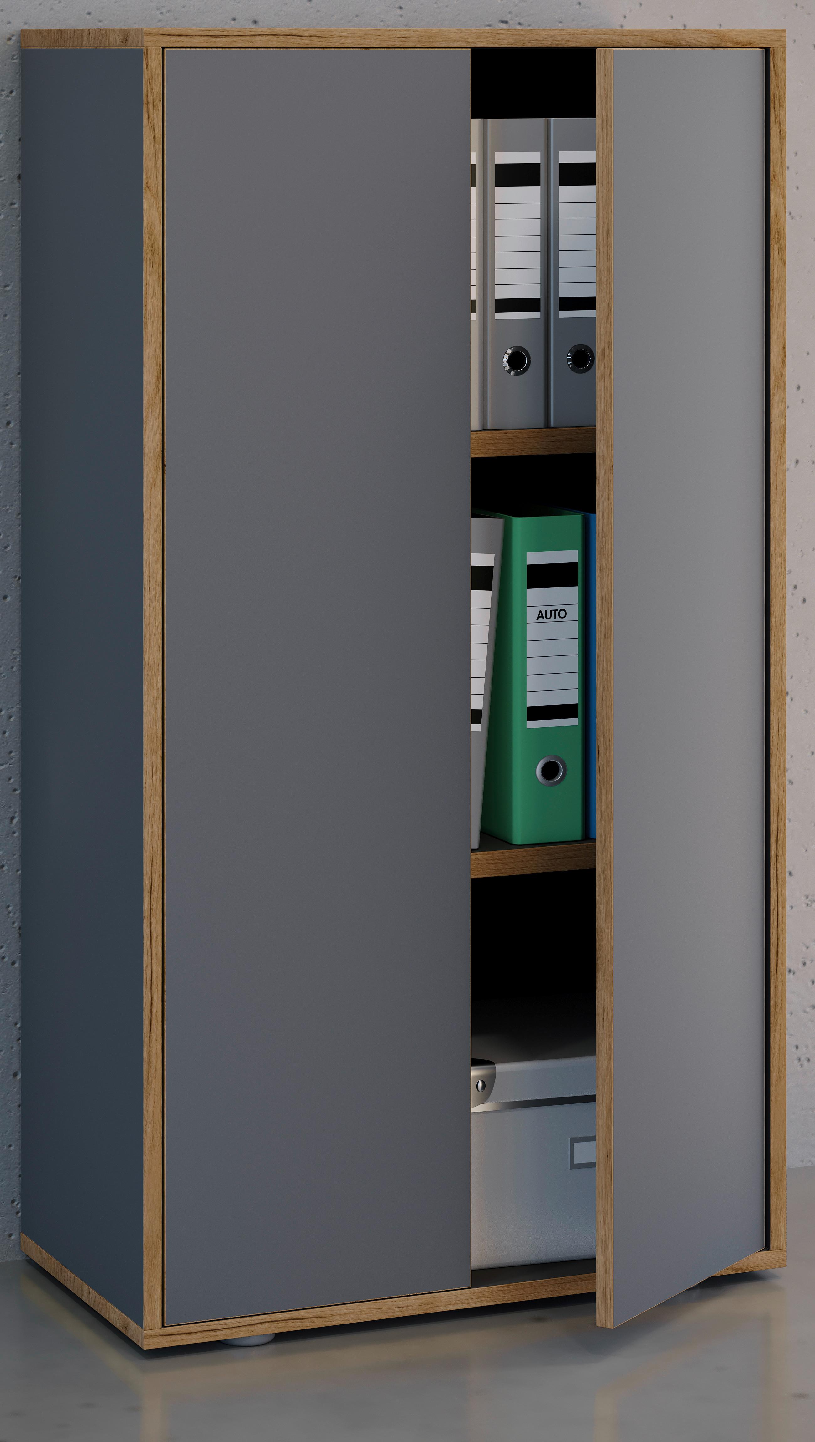 AKTENSCHRANK SALIA B60 - Honigeiche/Anthrazit, Design, Holzwerkstoff (60/110/33cm) - MID.YOU