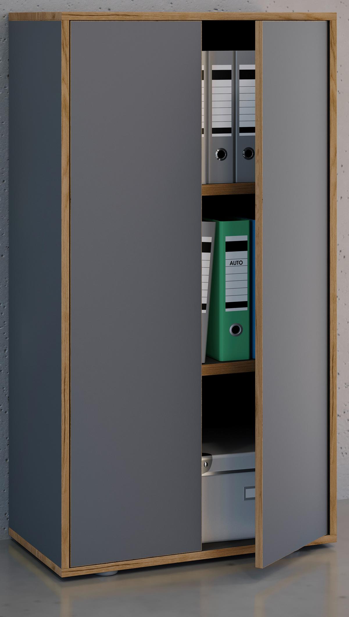 AKTENSCHRANK SALIA B60 - Honigeiche/Anthrazit, Design, Holzwerkstoff (60/110/33cm) - MID.YOU