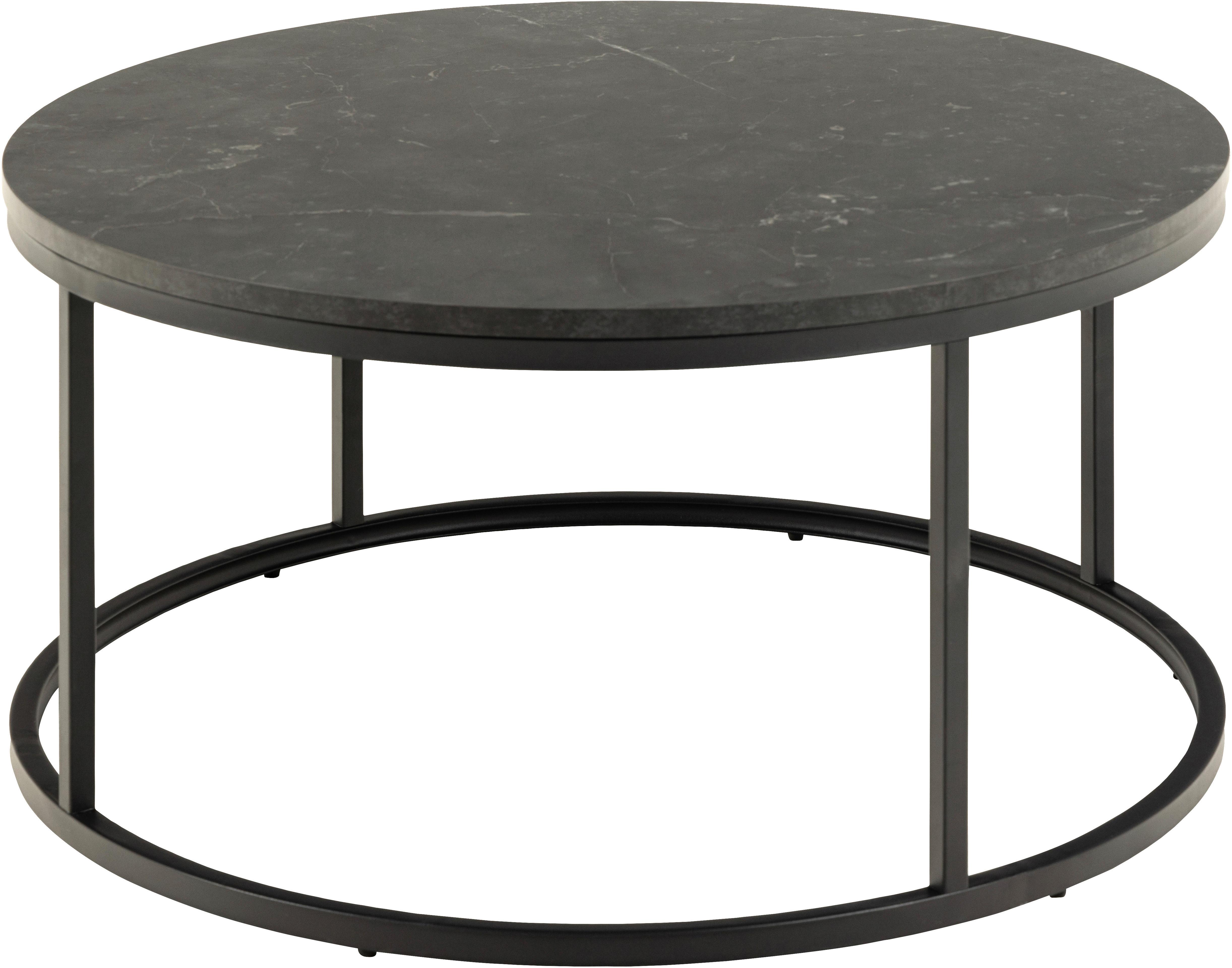 Măsuță de cafea SPIRO - negru, Design, metal/material pe bază de lemn (80/80/40cm) - Modern Living