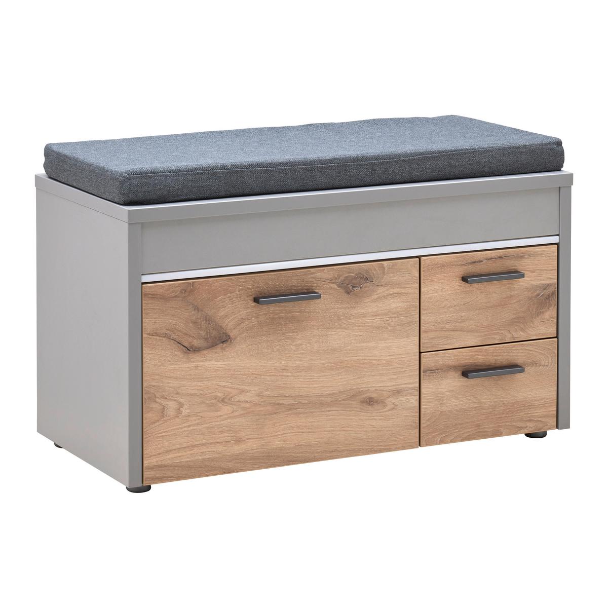 Garderobenbank Dynamic in Hellgrau - Modern, Holzwerkstoff (80/45/37cm) - Mömax