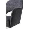 STOL MED ARMSTÖD VALLETTA - kromfärg/antracit, Klassisk, metall/textil (61/85/60cm) - Premium Living