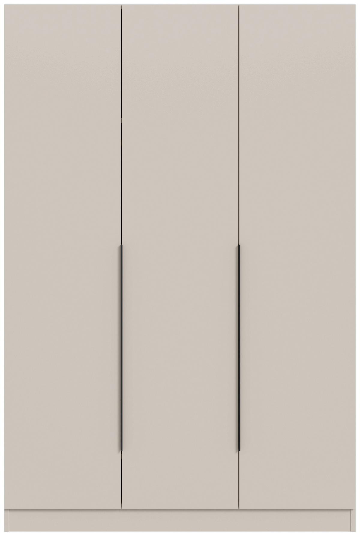 Drehtürenschrank KOPENHAGEN Kaschmir - Kaschmir/Schwarz, MODERN, Holzwerkstoff/Kunststoff (120/181/52cm) - Livetastic