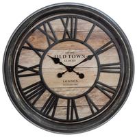Wanduhr Elda Braun/Eichefarben - Eichefarben/Braun, Glas/Kunststoff (50,6/5,5cm) - Mömax