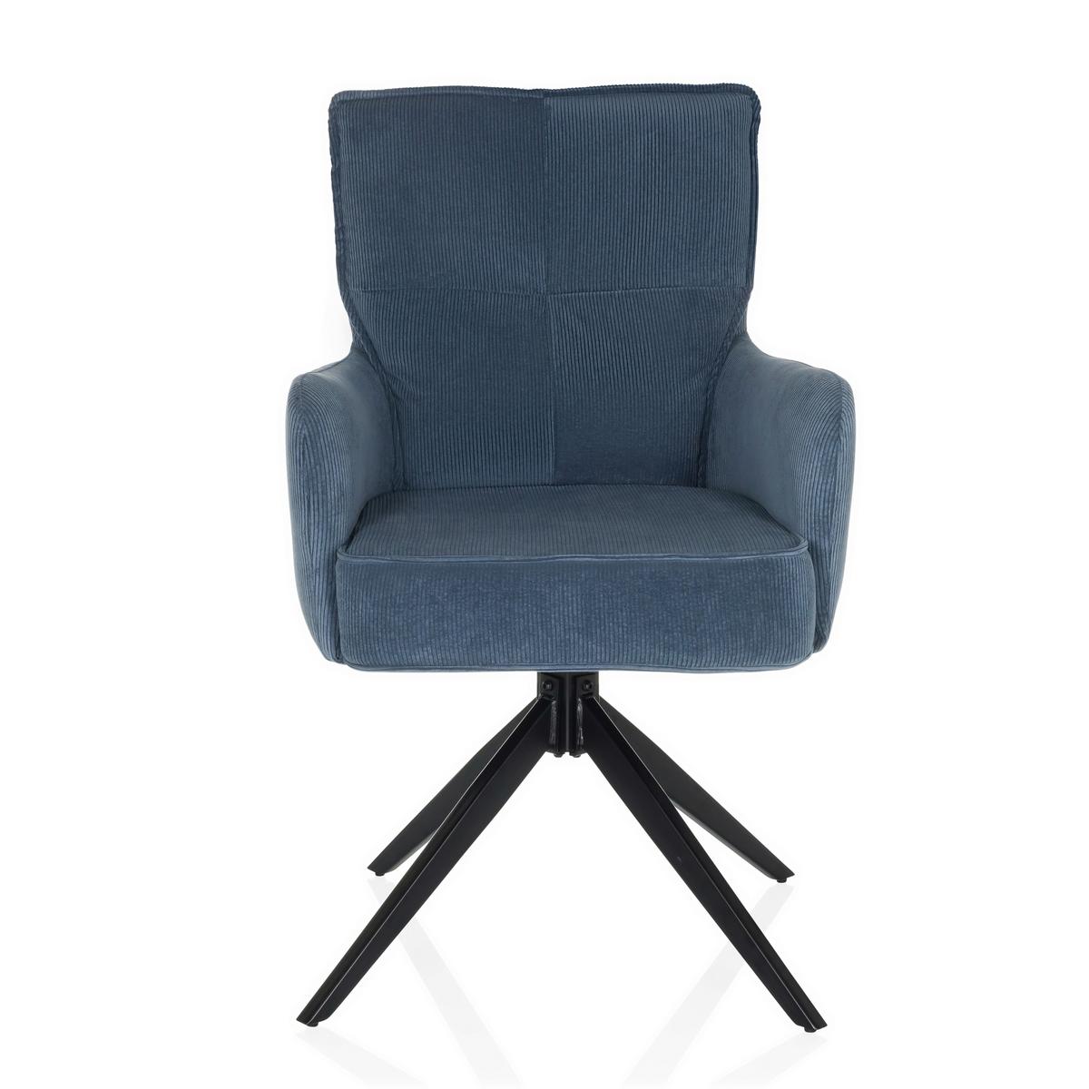 Naslanjač Tarugo, Modra - modra/črna, Moderno, kovina/tekstil (58/94/60cm) - MID.YOU