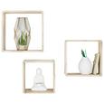 Wandregalset in Naturfarben aus Holz - Naturfarben, MODERN, Holz (24/27/30/24/27/30/12/12/12cm) - MÖMAX modern living
