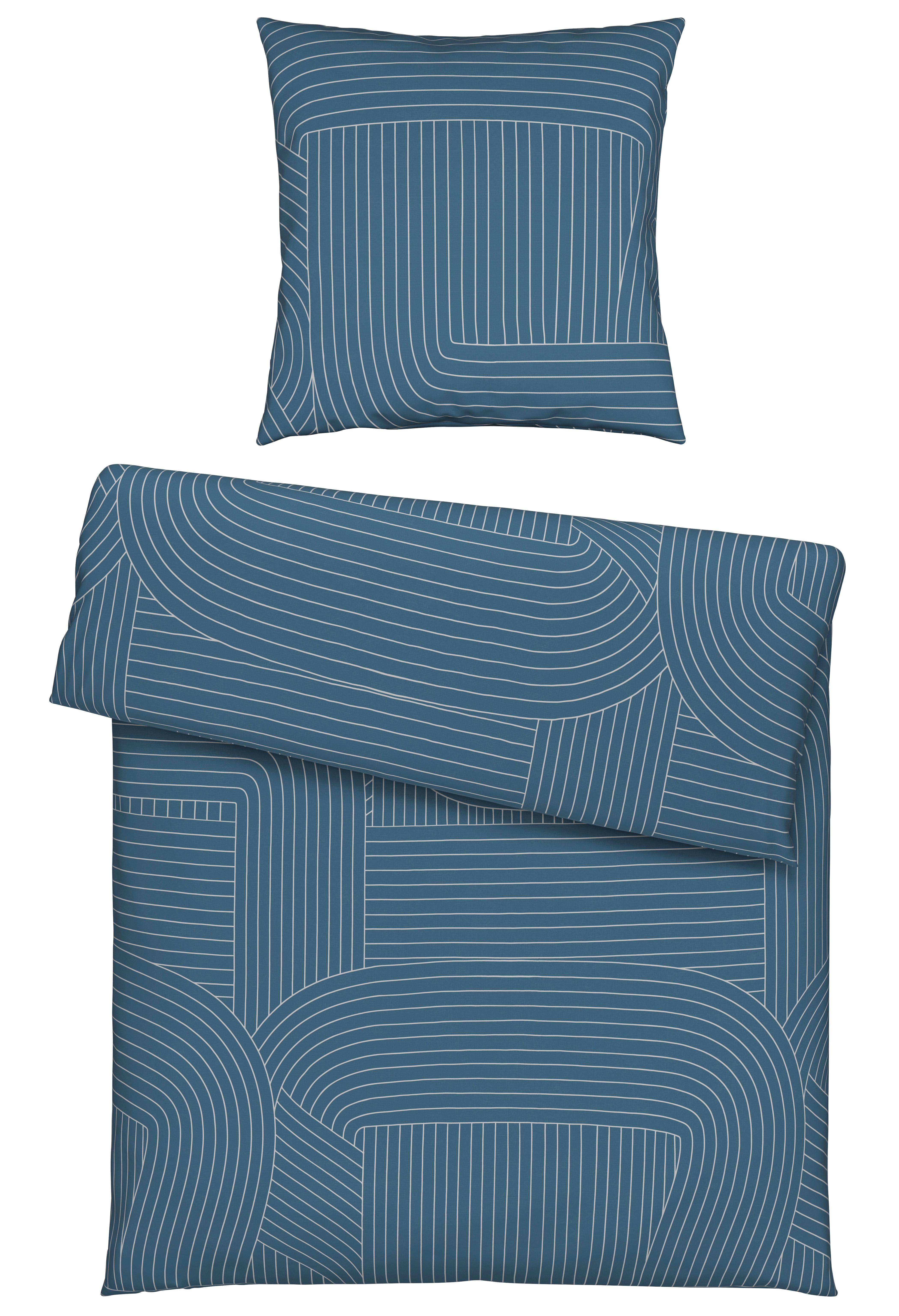 Bettwäsche Scibble ca. 135x200cm - Blau, MODERN, Textil (135/200cm) - Modern Living