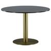 ESSTISCH ESTELLE - Dunkelgrau/Goldfarben, Design, Stein/Metall (106/106/75cm) - Livetastic
