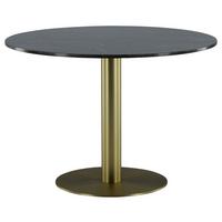 ESSTISCH ESTELLE - Dunkelgrau/Goldfarben, Design, Stein/Metall (106/106/75cm) - Livetastic