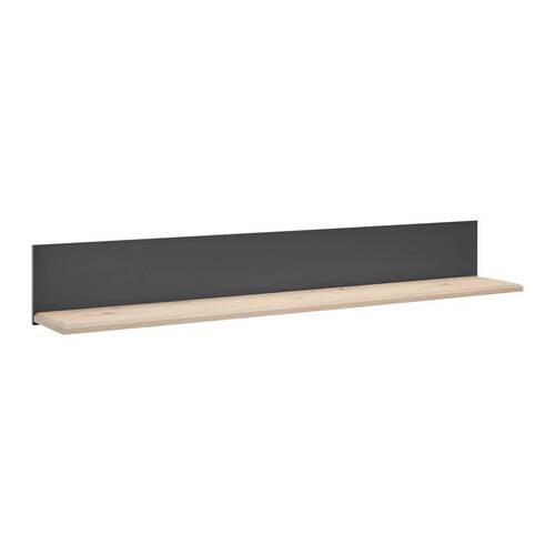 Wandregal "Claudio", dunkelgrau/eiche - Dunkelgrau/Eiche Artisan, Modern, Holz (175/25/24cm) - Bessagi Home
