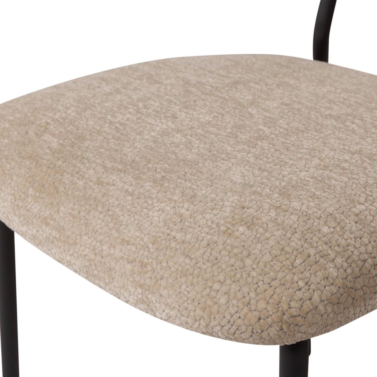 Stuhl-Set Kjeld 2er-Set Naturfarben - Schwarz/Naturfarben, MODERN, Textil/Metall (47/79/53cm) - Livetastic