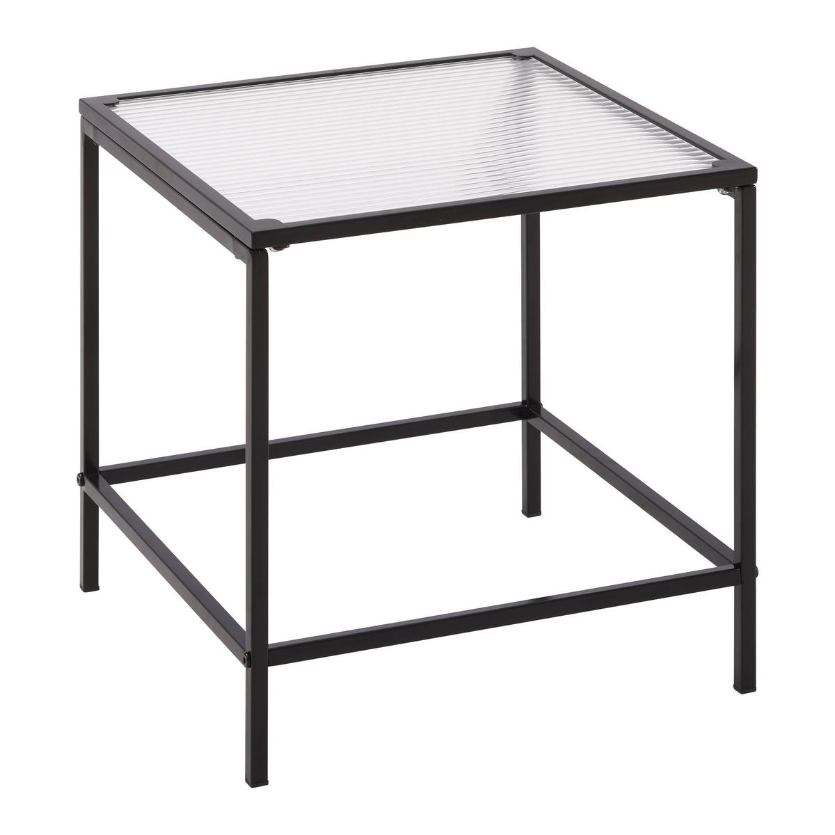 Beistelltisch Shine Schwarz - Transparent/Schwarz, MODERN, Glas/Metall (40/40/40cm) - Mömax