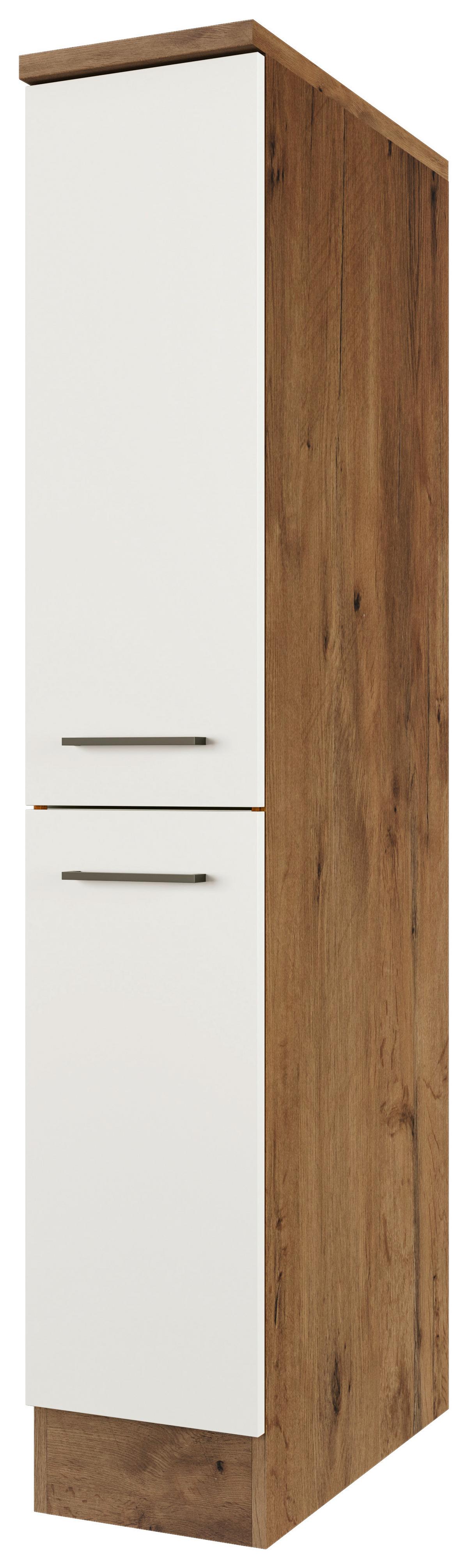 Apothekerschrank Avila Eichefarben/Magnolie - Eichefarben/Magnolie, KONVENTIONELL, Holzwerkstoff/Metall (30/168,5/60cm) - FlexWell