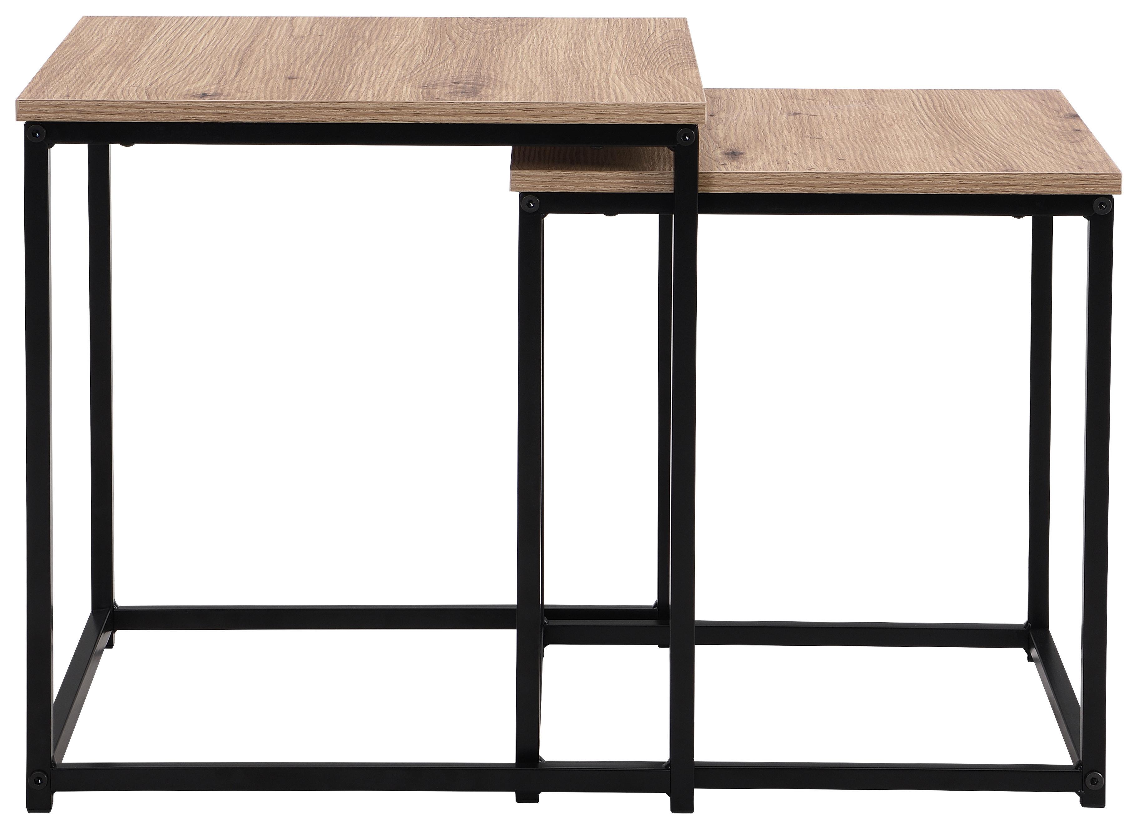 Stolić Peter - prirodne boje/crna, Moderno, drvni materijal/metal (37,5/40/37cm) - Modern Living