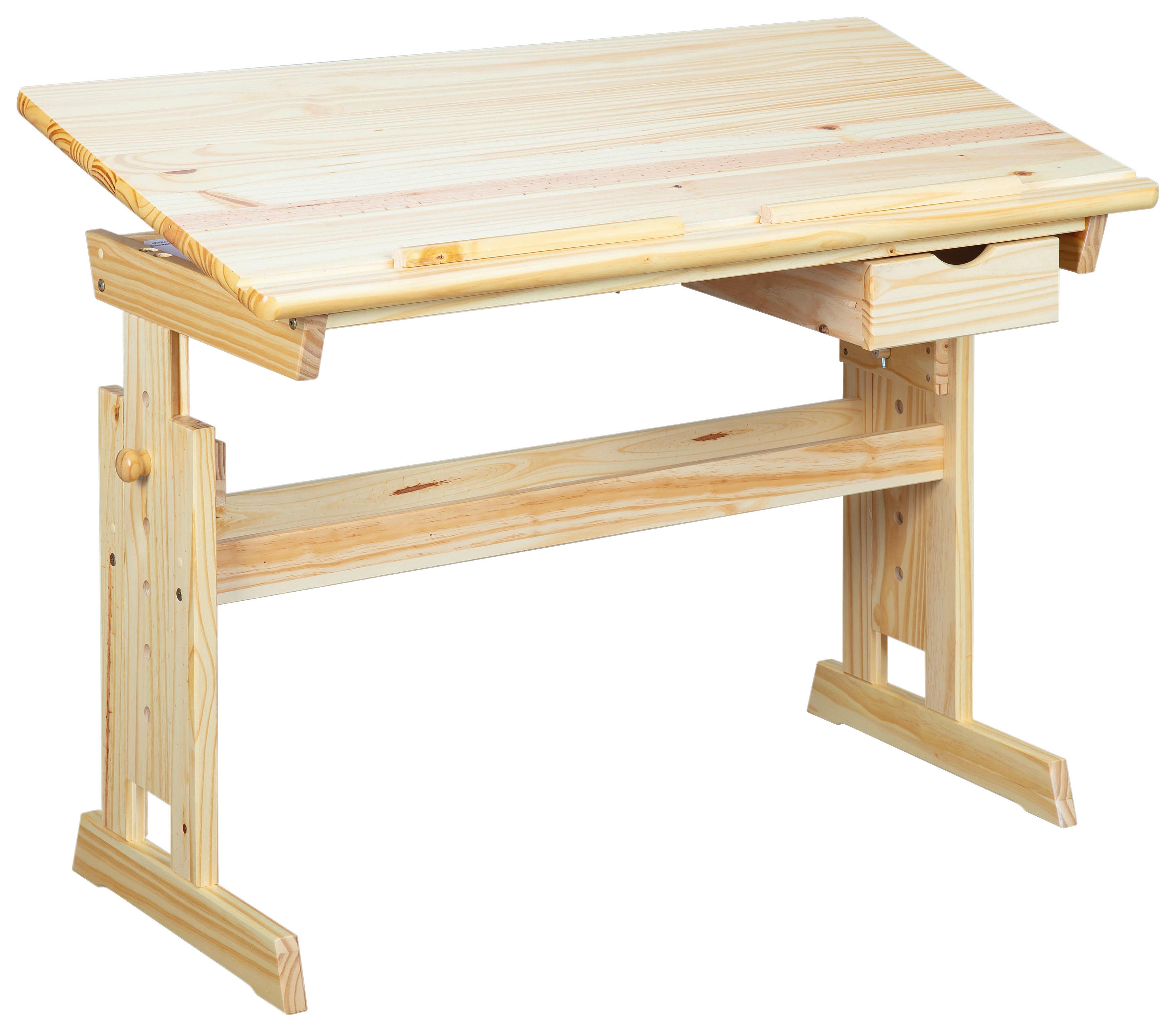 Jugendschreibtisch Julia Kiefer neigbar - Kieferfarben, Basics, Holz (109/55/63-96cm) - MID.YOU