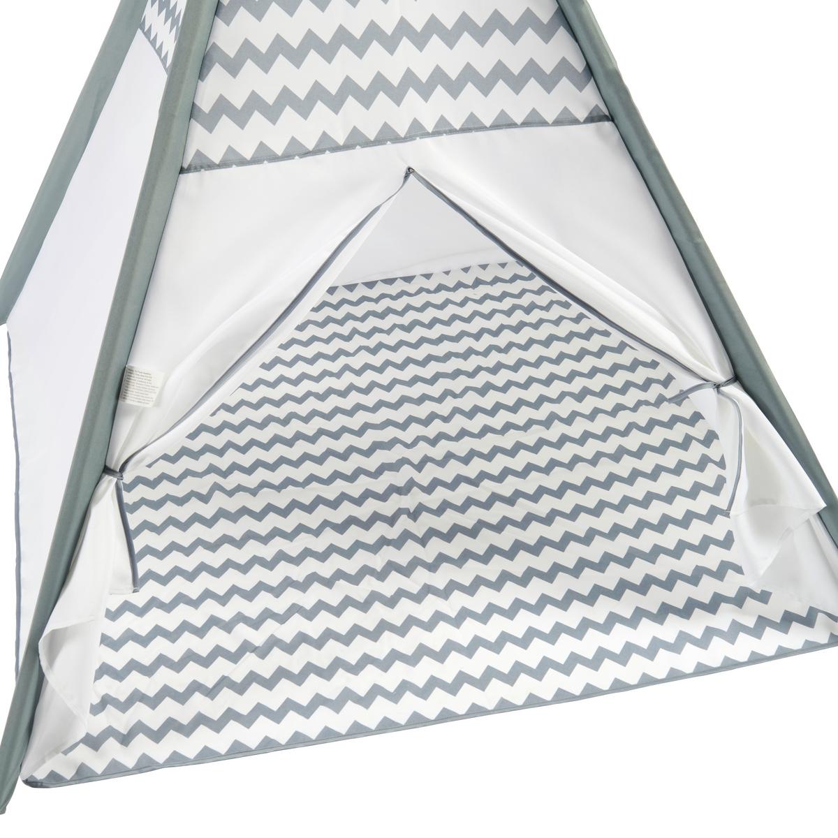 NAMIOT DO ZABAWY TIPI TIMO - jasnoszary/biały, Basics, drewno/tkanina (120/150/120cm) - My Baby Lou