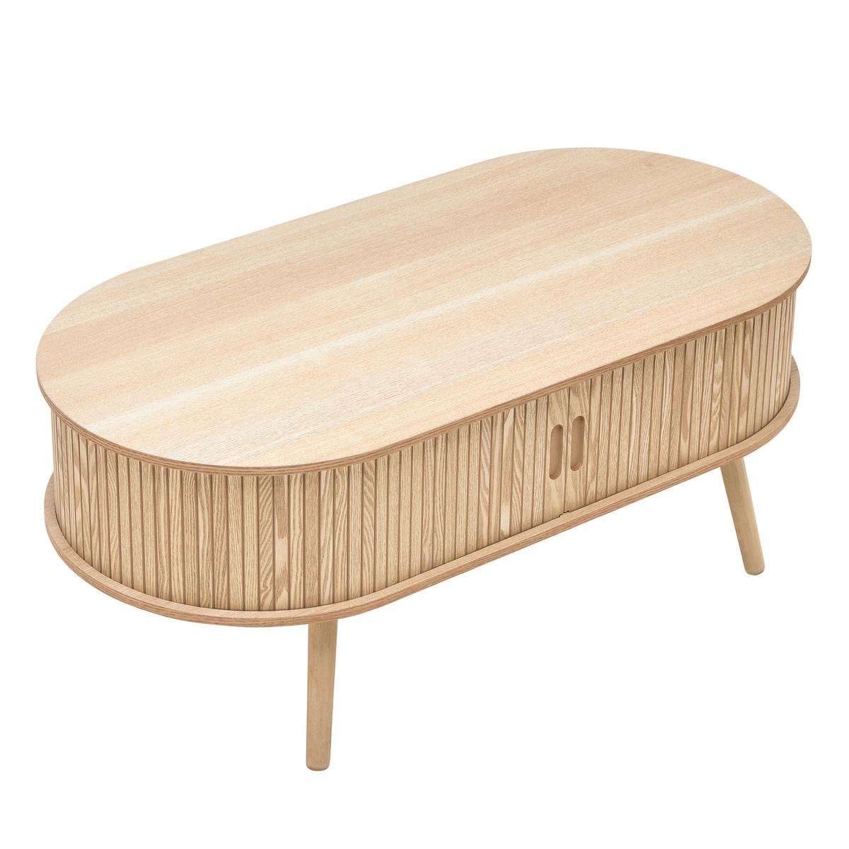 Măsuță de cafea SKANDY II - culoare natur, Konventionell, lemn/material pe bază de lemn (100/50/40cm) - Premium Living