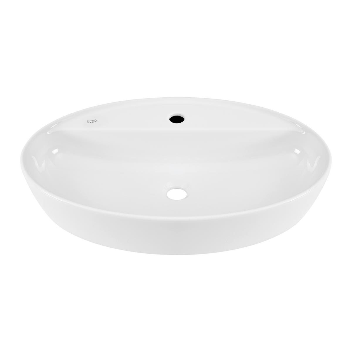 Waschbecken Unisen Weiß glänzend - Weiß, MODERN, Keramik (67/14/42cm) - Mömax
