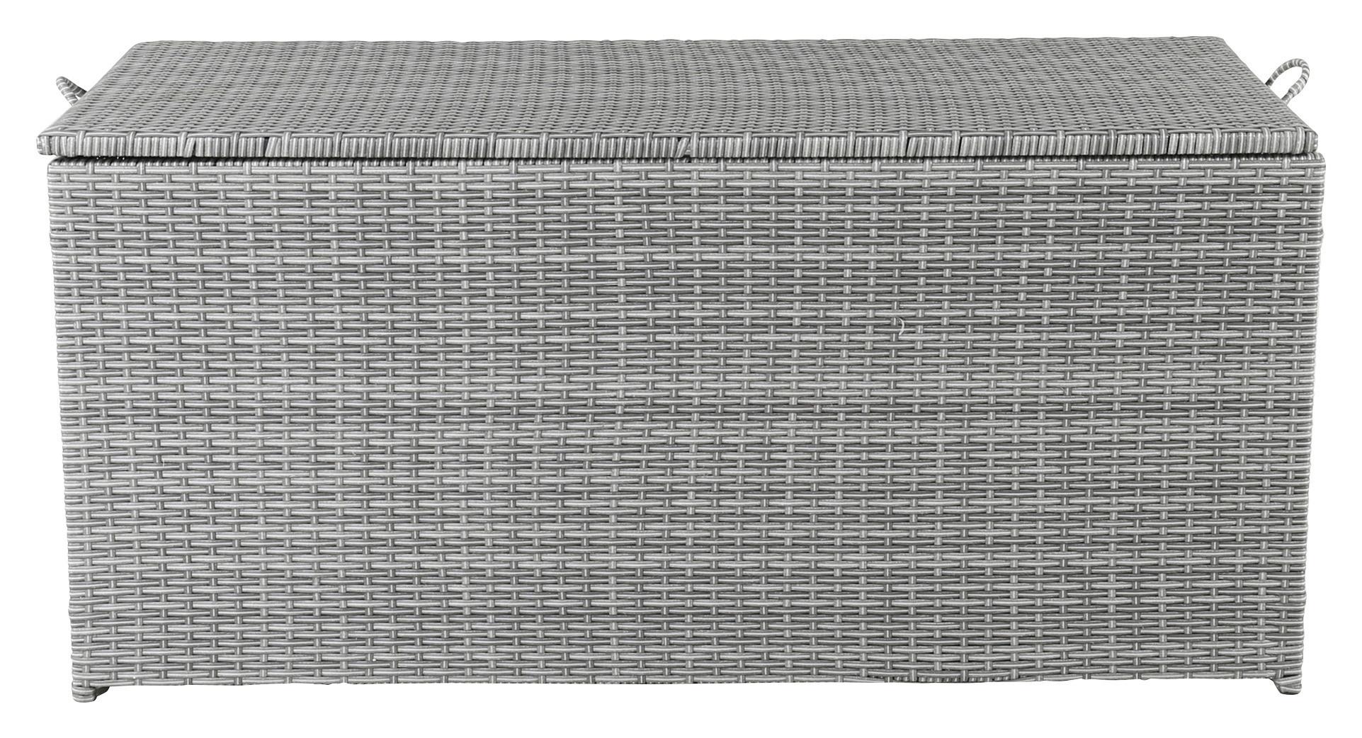 Kissenbox London ca. 130x61x60 cm Grau - Grau, KONVENTIONELL, Kunststoff (130/61/60cm) - Gardenson